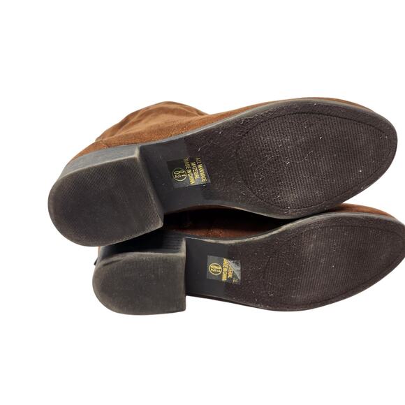 Soda Faux Suede Wide Calf Knee High Boots With Lace Up Back Brown Size 8.5 - Picture 6 of 8